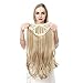 SARLA U Part Hair Extensions Clip in Wavy Long Full Head Synthetic Hairpiece 24 Inch for Women Light Honey Blonde