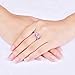 Psiroy 925 Sterling Silver Plated Oval Simulated Pink Topaz Promise Ring for Women Size 9