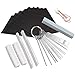 Topus 2 Sets (4pcs) Guitar Bone Bridge Saddle and Nut Made of Real Bone,Include 1 Pc Stainless Steel Grinding Needle File, 1 Pc Pin Puller, 1Pc Grinding Stone, 9 Pcs Sand Paper