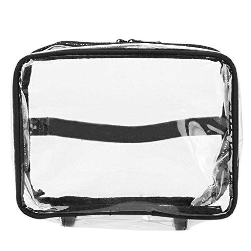 image for LOUISE MAELYS 2 Pieces Portable Clear Makeup Bag Zipper Waterproof Tra