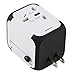 TanGeekor Universal Travel Adapter International Plug with Dual USB Charging Ports, AC Socket - White