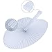 WOWOSS 60 Packs White Paper Fans Wedding Fans Round Shaped Folding Fans Plastic Handle Wedding Celebration Birthday Party Favor