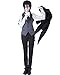miccostumes Men's Costume Anime Butler Cosplay Outfit Double-breasted Tailcoat Trousers Shirt Vest with Accessories X-large Black