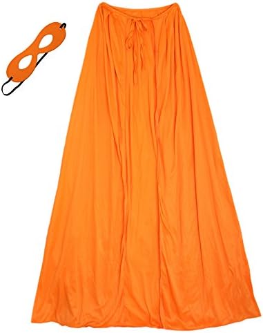 SeasonsTrading39" Adult/Teen Orange Superhero Cape & Mask Costume Set