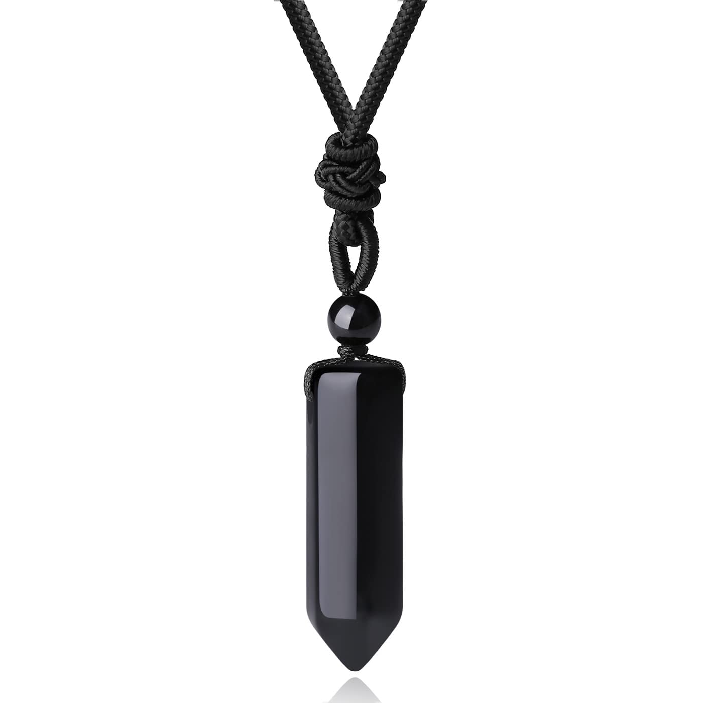 XIANNVXI Black Obsidian Necklace for Men Healing Crystals Necklace Men Necklace Black Pendant Gemstone Stone Pendant Crystal Jewellery