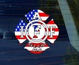 International Association of Firefighters IAFF USA FLAG - Car, Truck, Notebook, Bumper, Window Vinyl Sticker