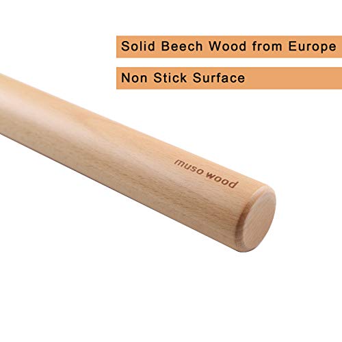Muso Wood Small Rolling Pin for Baking,Wooden Rolling Pin 11 inches for