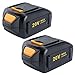 Lasica 2-Pack 20V 5000mAh Lithium Battery WA3578 for Worx 20/40V Cordless Tools PowerShare Battery WA3525 WA3520 WA3575 WX550L WG629.9 WG546 WG545 WG801 WG320 WX176L.9 WX169L.9 WX682L.9 WG163