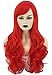 Topcosplay Womens Wigs Red Curly Long Cosplay Halloween Costume Party Wig Hair Synthetic Fiber