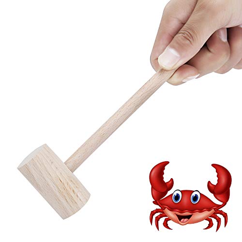 Crab & Lobster Mallets, Wooden Seafood Shellfish Hammers, Natural Solid Beechwood Crackers, Set of 12 - Thumbnail 2
