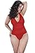 Women's One Piece Halter Lace Teddy Lingerie Plus Size (XXL, Red)
