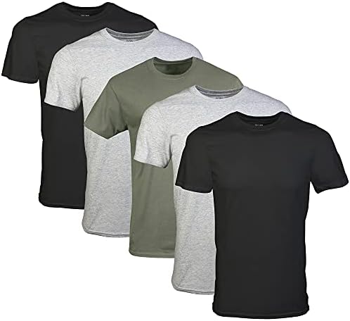 Gildan Men's Crew T-Shirts, Multipack, Style G1100, Black/Sport