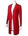 FLORIA Womens Casual Longline Open Front Drape Soft Knit Shawl Cardigan Sweater