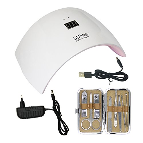 image for Hausse 24W LED UV Nail Lamp with 90s Timer, Nail Dryer with USB Port E