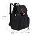 ZOORON Drawstring Canvas Backpack Vintage Rucksack Daypack (Black)