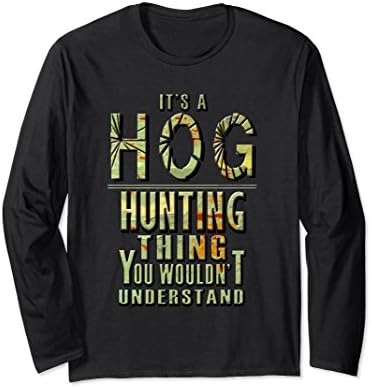 Unisex Hog Hunting Shirt Accessories Funny Boar Hunter Tee Shirts Large Black