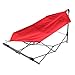 Portable Hammock with Stand-Folds and Fits into Included Carry Bag for Easy Travel-Perfect for Backyard, Pool, Beach, Hiking by Pure Garden -Red