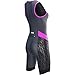 TYR Competitor Front Zip Tri Suit - Women's Grey/Pink, L