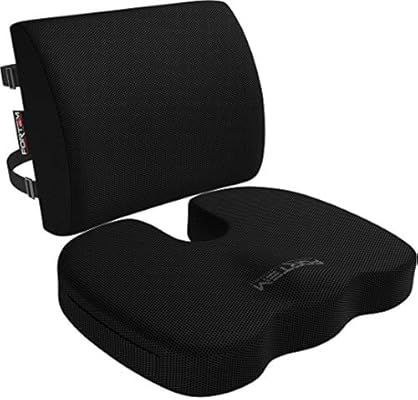 Fortem Seat Cushion Lumbar Support For Office Chair Car Wheelchair Memory Foam Pillow Washable Covers Black Seat Cushions Amazon Canada