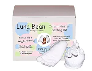 Luna Bean Infant Plaster Statue Casting Keepsake Kit - Cast Baby Hand & Foot (Clear Sealant - Gloss)