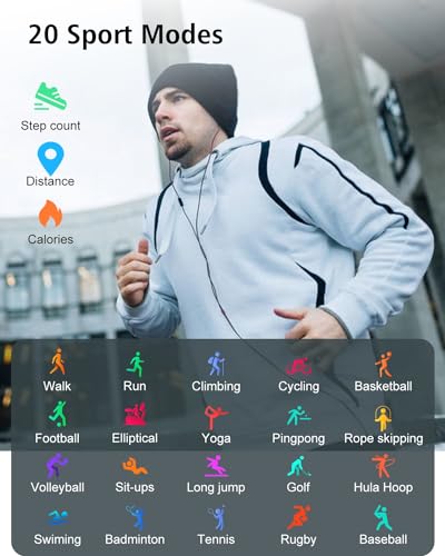 RUIMEN Smartwatch with Calls, Smart Watch Receive Call and Voice Assistant, Smartwatch Woman Man with Pedometer Blood Oxygen Waterproof IP68 100+ Sports Modes Activity Bracelet