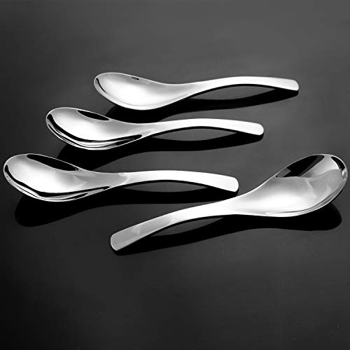AmoVee Wholesale Stainless Steel Soup Spoons Table Spoons, Set of 4