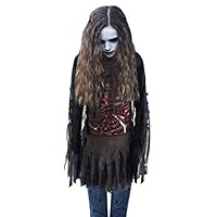 LAOSSC Halloween Costume for Girls-Large 12-14,Scary Zombie Costumes for Halloween Party - Zombie Child Costume