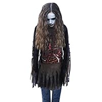 LAOSSC Halloween Costume for Girls-Large 12-14,Scary Zombie Costumes for Halloween Party - Zombie Child Costume