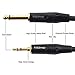 Tisino 1/4 to 1/8 Stereo Cable, 3.5mm TRS to 1/4 inch TS Mono Interconnect Cable - Mono to Stereo Adapter - 6 Feet