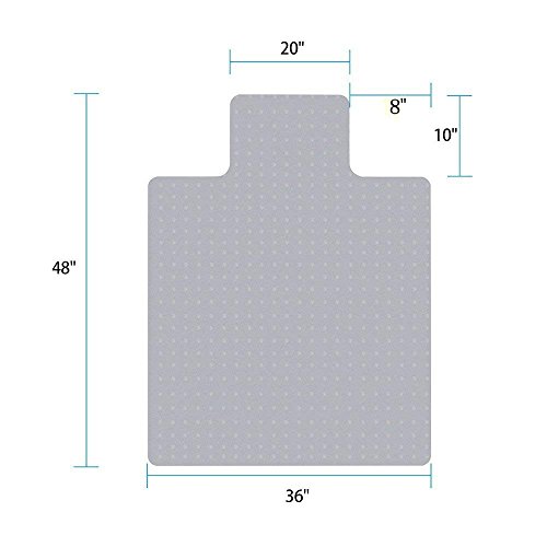 Office Chair Mat for Carpets Floors Heavy Duty Carpet Chair Mat for Low and Medium Pile Carpets 48" x 36", Rug Protector Chair Mat - Thumbnail 3