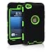 iPod Touch 4th Case, MagicMobile Premium Heavy Duty Hybrid Shockproof Armor Cover Black Silicone Layer and Green Hard Plastic Shell