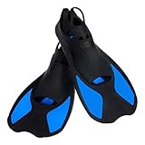 Universal Swim Fins | Short Floating Training Fins for Kids and Adults | Thermoplastic Rubber Pool Fins for Swimming Diving Snorkeling Watersports | 749