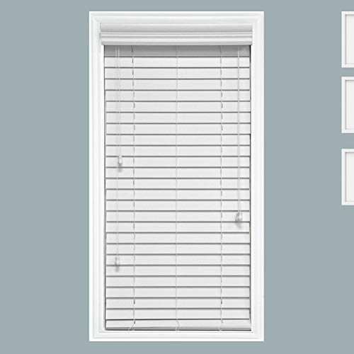 TailorView, Faux Wood Crown Valance for Horizontal Window Blinds, Snow White, Inside or Outside Mount, 60 1/8" L - 72" L