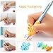 HILELIFE Pencil Grips - 6 Pack Ergonomic Writing Training Aid Correction Silicon Gel Pencil Grips for Kids, Preschoolers (4 Colors)