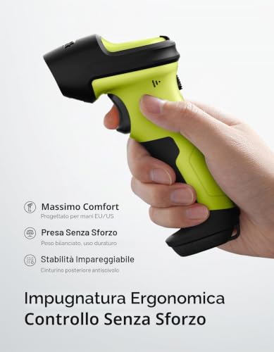 Inateck 1D 2D QR Barcode Reader, Wireless Barcode Scanner Gun with 2600mAh Battery, Anti-Shock Protection, 1.8 m, Range 35 m, Barcode Reader for Android PC iOS POS, with APP SDK, BCST-72