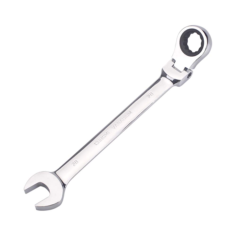 FLZOSPER 28mm Metric Flex-Head Gear Wrench,Box End