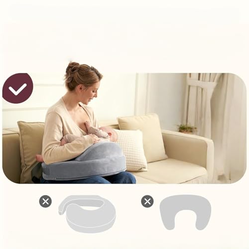 Exclusive Memory Foam Nursing Pillow， Pioneering Safety Fence-Plus Size Breastfeeding Pillow for Ergonomic Comfort ，Support-Easier and Healthier Nursing ，Fit for All, Removable Cover