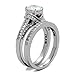 Marimor Jewelry 2.75 Carat Round Cut Cubic Zirconia Stainless Steel Wedding Ring Set Women's Size 7