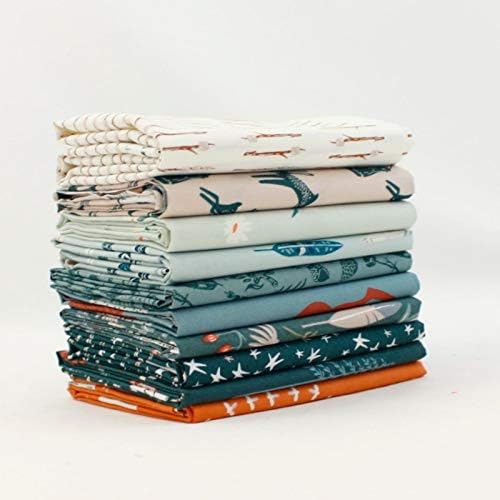 Campsite Fat Quarter Bundle (10 pcs) by Art Gallery Designs for Art Gallery 18 x 21 inches (45.72cm x 53.34cm) Fabric cuts DIY Quilt Fabric