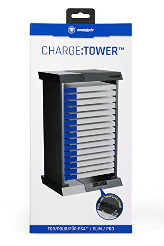 Snakebyte PS4 Charge: Tower - Games Storage Tower for 15 Games including 2 USB Ports to Charge your Controller / Gamepad for PlayStation 4 - Thumbnail 4