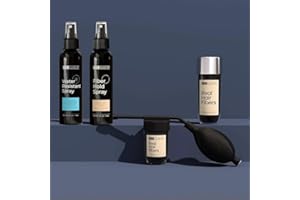 Hair Illusion 100% Real Hair Fibers Combo Kit Bundle: Fibers, Hold & Water Spray, & Applicator for Instant Natural Fuller Hair for Thinning & Enhancement Blend (Black)