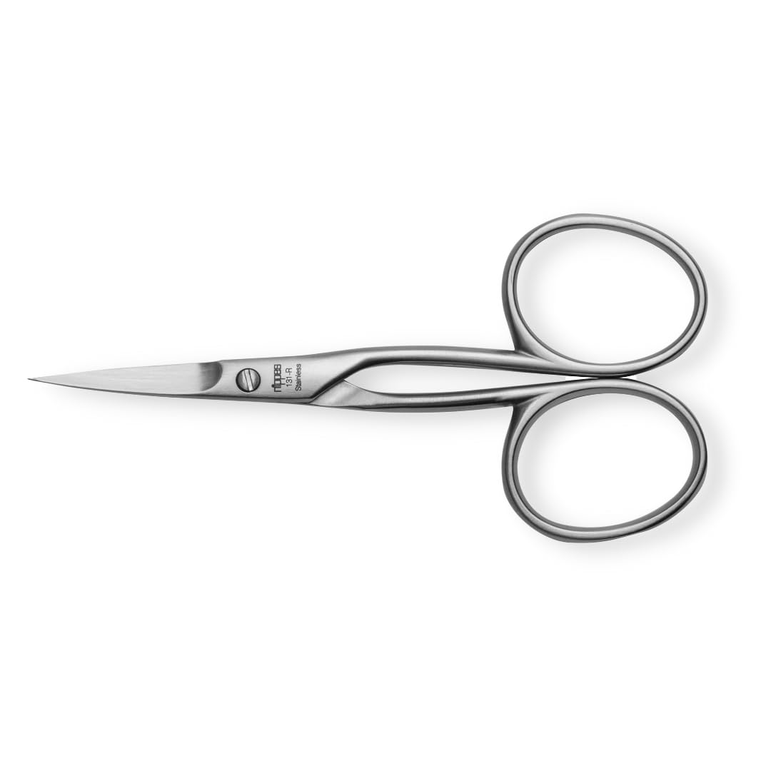 nippes Solingen Cuticle Scissors, Stainless Steel, 9 cm, Cuticle Scissors, Remove Excess Cuticles, Scissors for Nail Care, Made in Germany, Silver, 131R