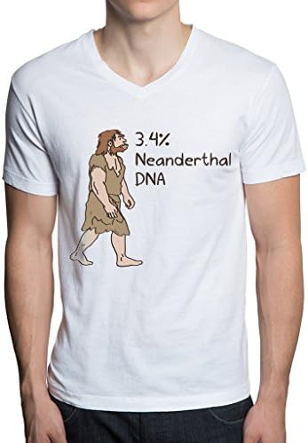 Cool Tee Shirts 23Andme Neanderthal Short Sleeve Shirts White X-Large