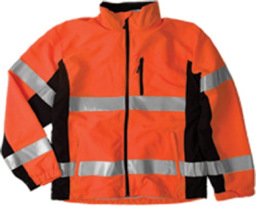 ML Kishigo WB101 Polyester Black Series Windbreaker High-Viz Jacket with Adjustable Cuffs, Large, Orange