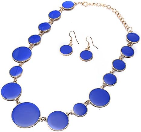 DL DiLiCaWomen Statement Bib Necklace and Earring Set Girl Charm Costume Choker Novelty Enamel Jewelry Set