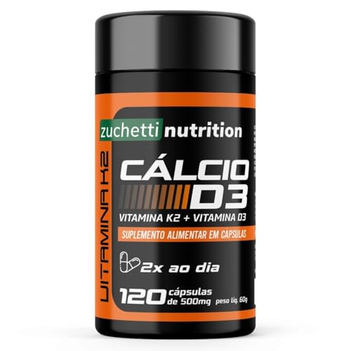 Calcio e vitamina d carbonato de calcio Vitamina K2 mk7 120 cápsulas Zuchetti nutrition