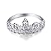 Guliette Verona Dainty Rhodium-Plated Sterling Silver Princess Crown Ring