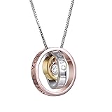 Rinhoo Women's Crystal Pendant Necklace Engraved with