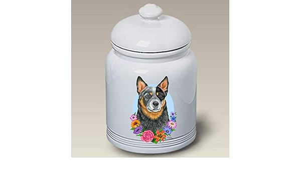 Amazon Com Australian Cattle Dog Blue Best Of Breed Ceramic Doggie Treat Jar Kitchen Dining
