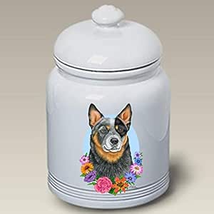 Amazon Com Australian Cattle Dog Blue Best Of Breed Ceramic Doggie Treat Jar Kitchen Dining